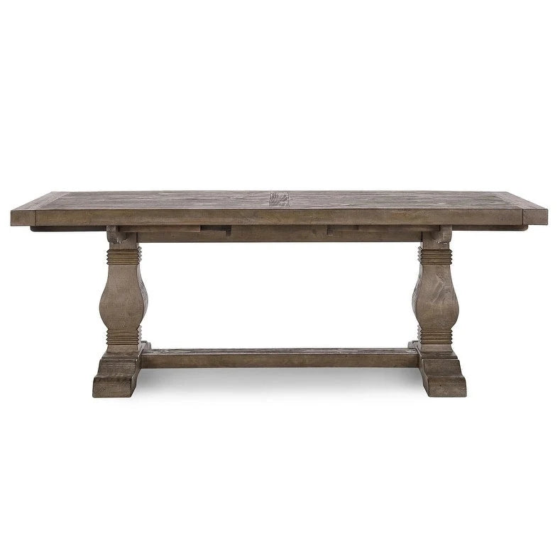 Mesa de comedor extensible de pino reciclado para hasta 10 personas