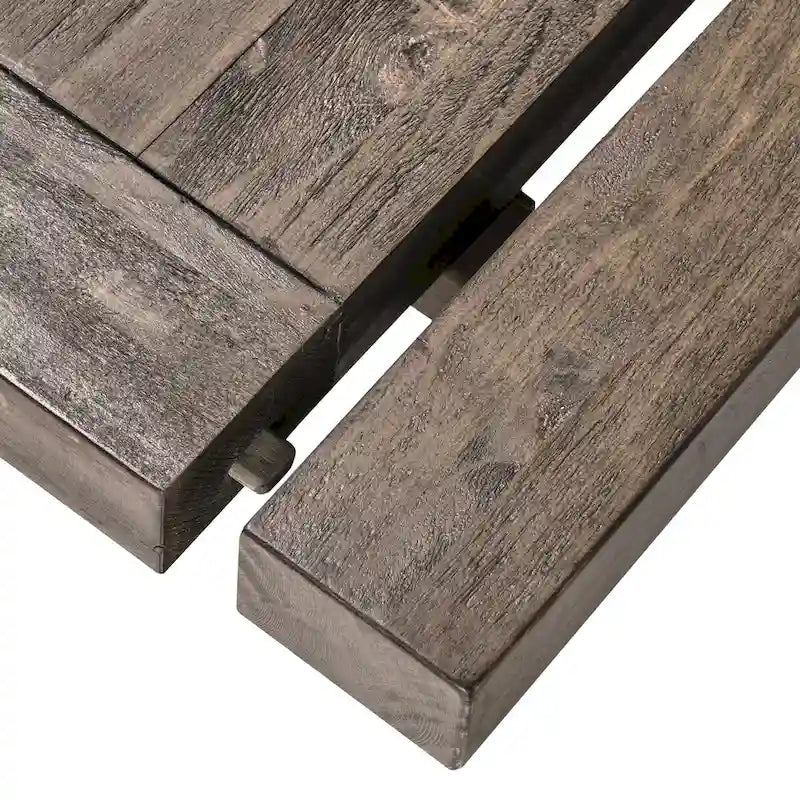Mesa de comedor extensible de pino reciclado para hasta 10 personas