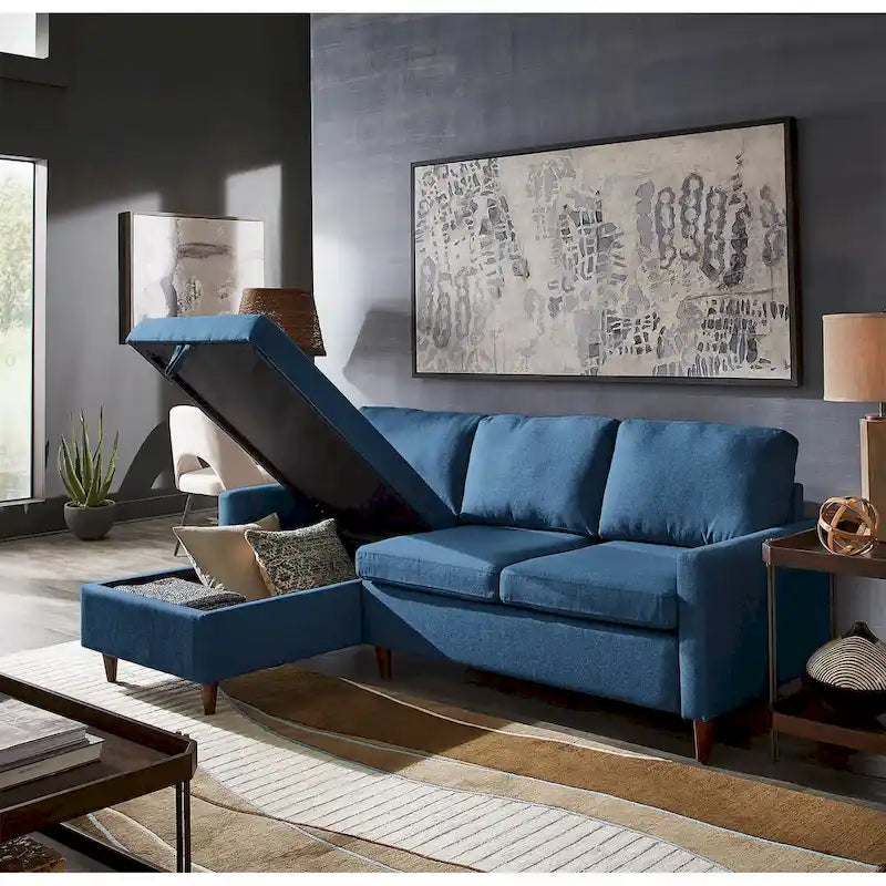 Sofá seccional en L con chaise reversible y almacenamiento oculto