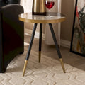Mesa auxiliar de MDF y metal con acabado negro y dorado