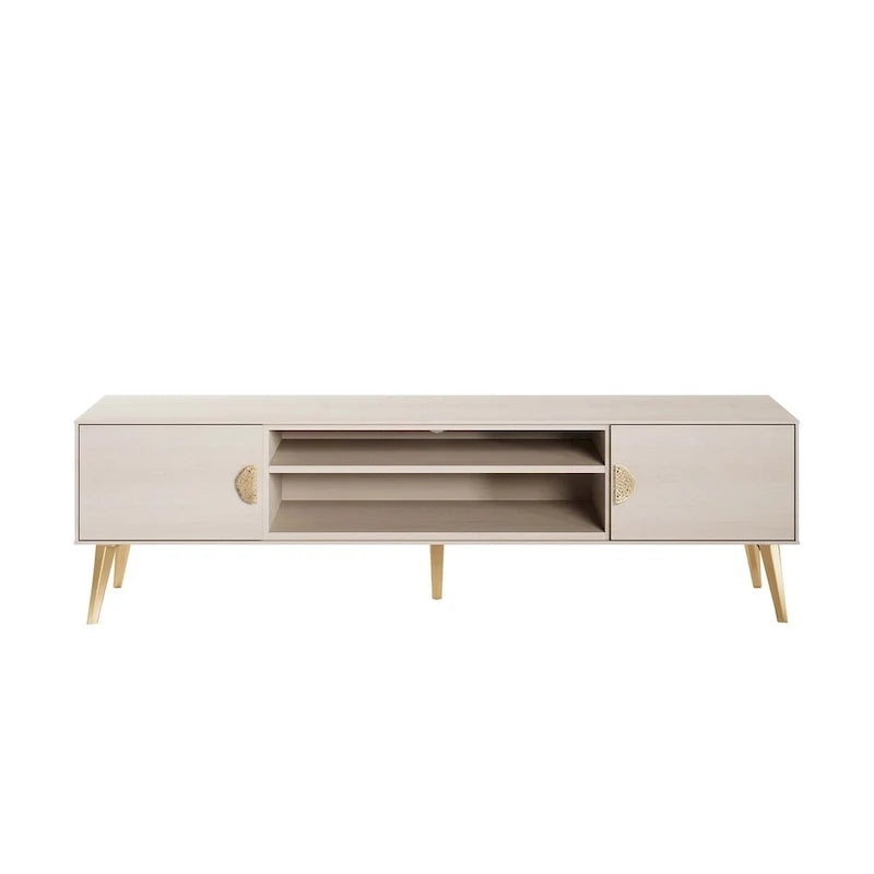 Mueble de TV de 70,9 pulgadas con 2 puertas y estante central
