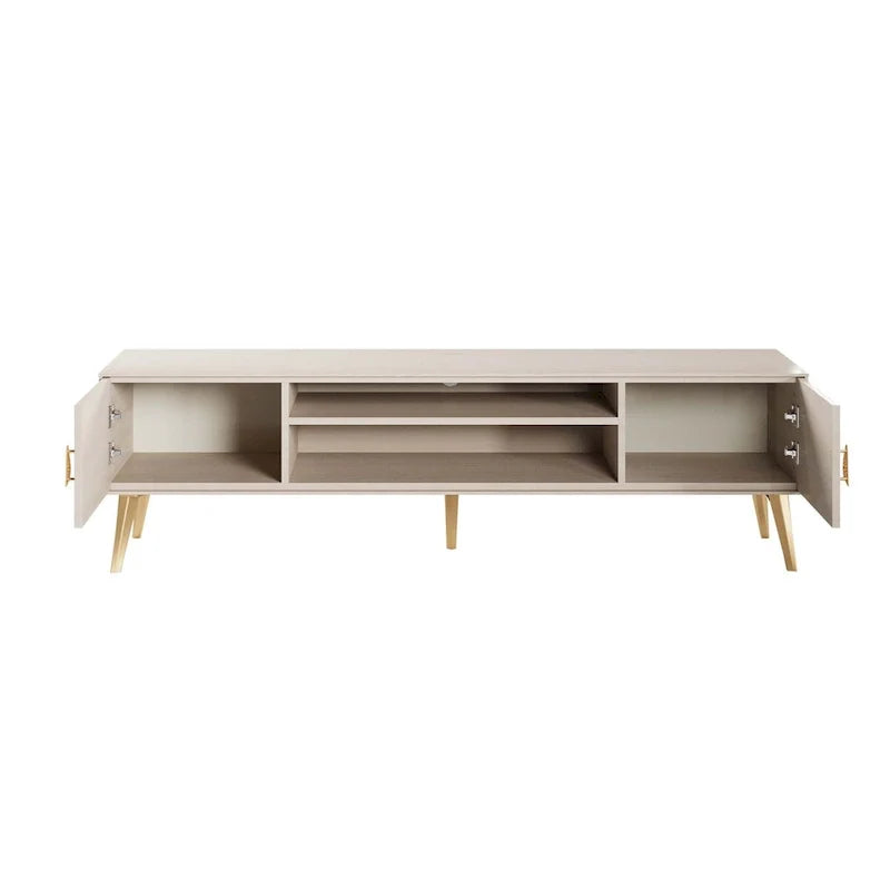 Mueble de TV de 70,9 pulgadas con 2 puertas y estante central